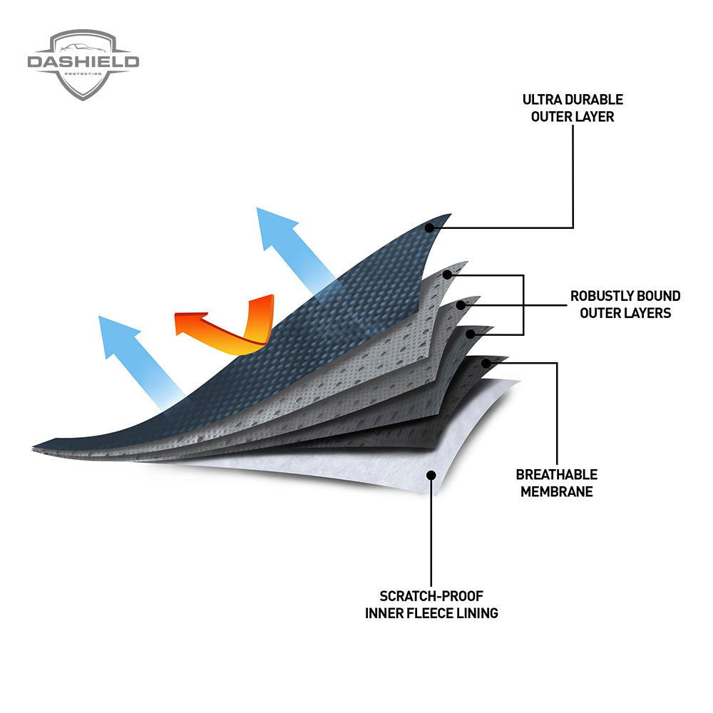 dashield ultimum car cover waterproof  breathable windproof multi layer double stitched tape seam strong durable material car protection uv protection premium quality car cover soft inner lining