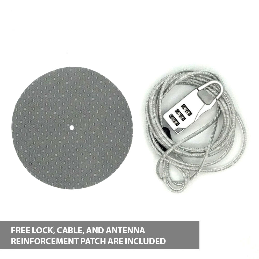 Free lock, Cable and Antenna, Reinfoecement patch are included
