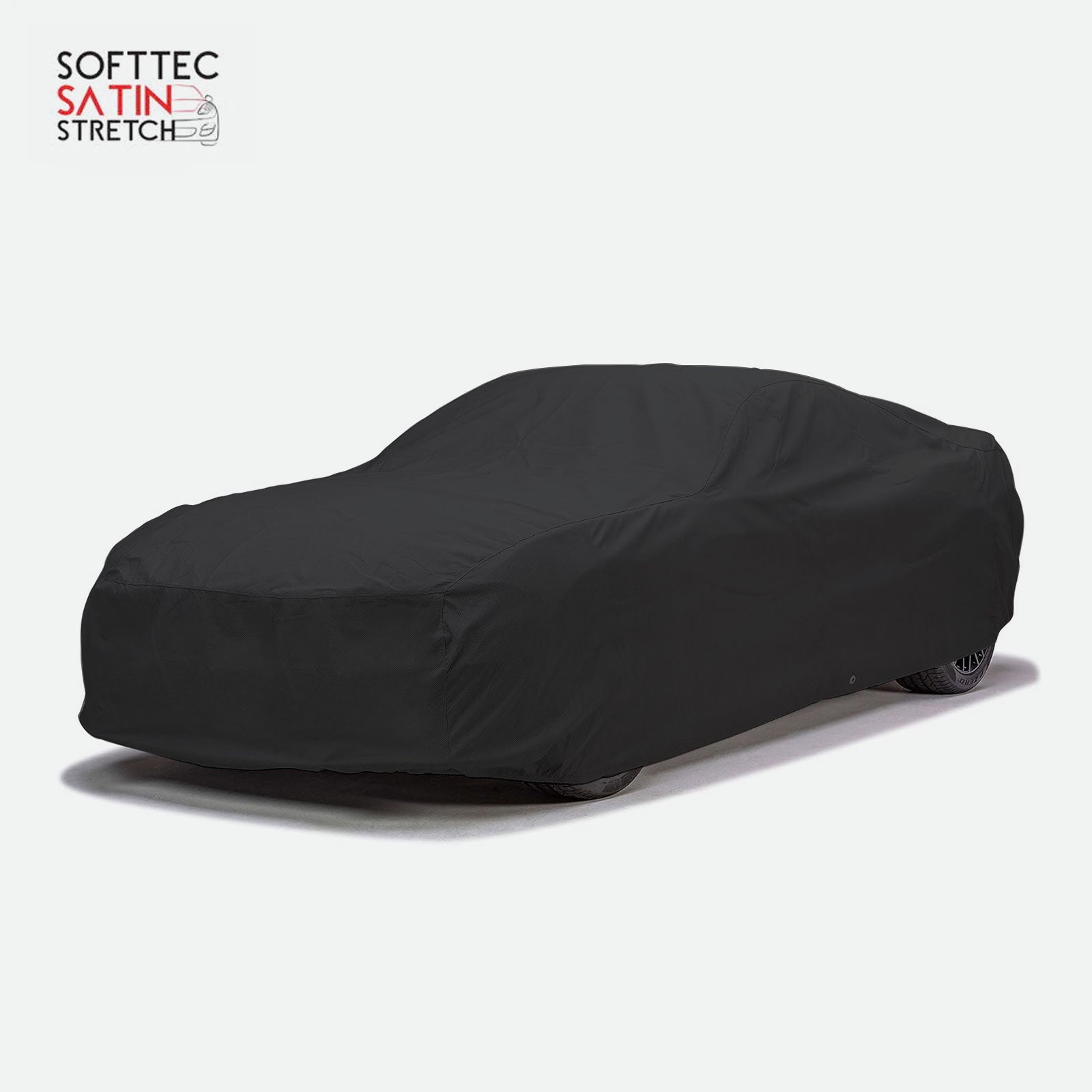 SoftTec Stretch Satin Car Cover Black Premium Indoor Dust Scratch Protection